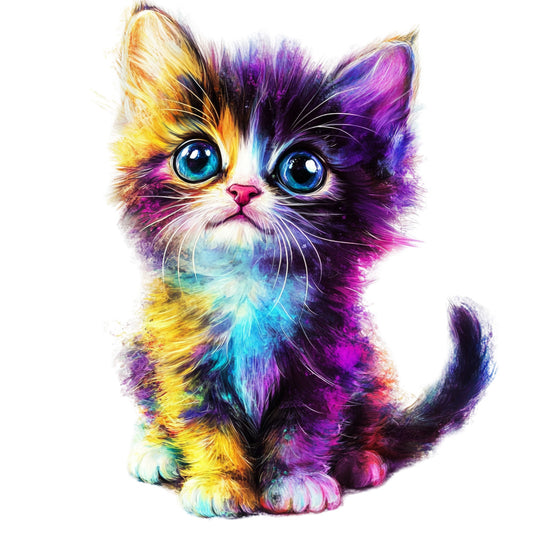 Colorful Cats Fabric Panel 13