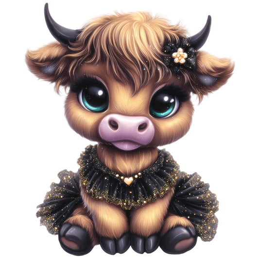 Adorable Highland Cows Fabric Panel 27