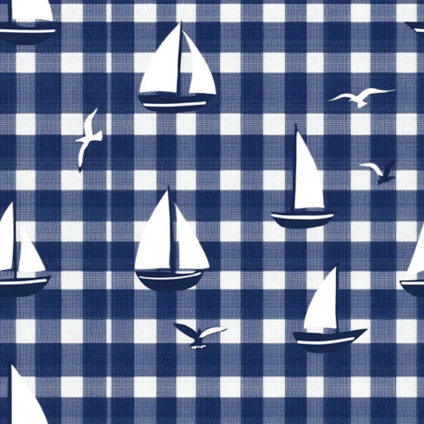 Blue Sailboat Pattern 1 Quilting Cotton Fabric