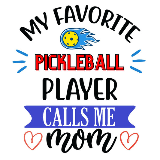 pickleball, sports, yellow, blue, red, black, white, mom, mother's day, hearts, flame ball, athletic, recreational sports, gift, humorous, fun, casual, modern, playful, text design, inspirational, sports lover, active lifestyle, court sports, paddle sports