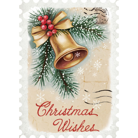 Vintage Christmas Postage Fabric Panel 14