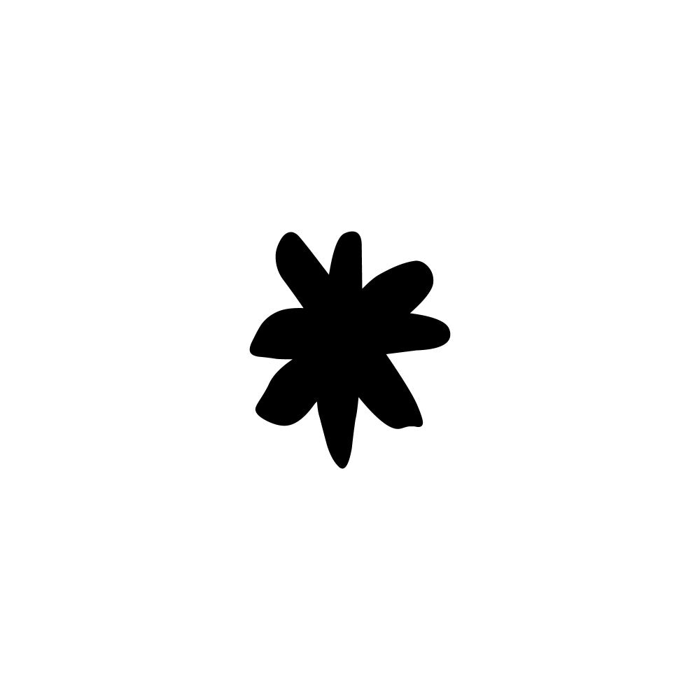 black silhouette, star shape, flower motif, geometric design, minimalist style, monochrome, fabric panel, quilting cotton, craft material, applique design, simple pattern, contrast design, modern aesthetic, sewing project, patchwork element, decorative motif, clean lines, graphic element, textile art, contemporary style