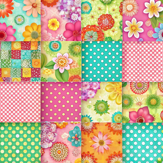 Spring Patchwork Pattern 26 Quilting Cotton Fabric