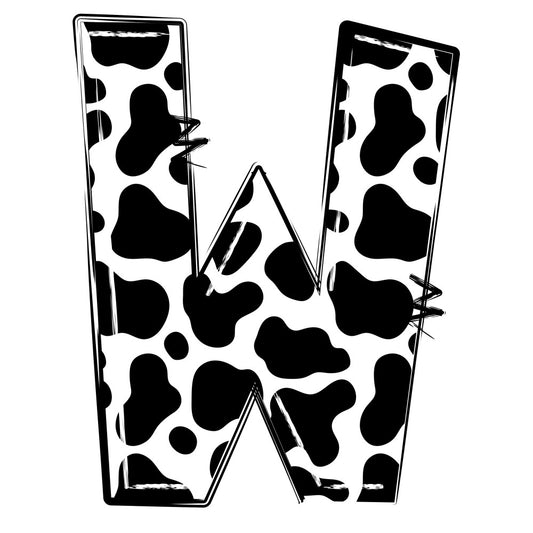 Cow Print Alphabet Fabric Panel 29
