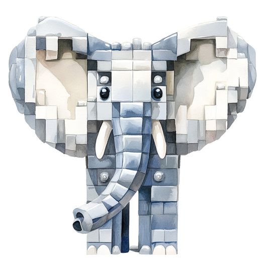 Building Bricks Animals Fabric Panel 14