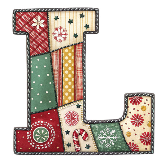 Christmas Patchwork Alphabet Fabric Panel 2
