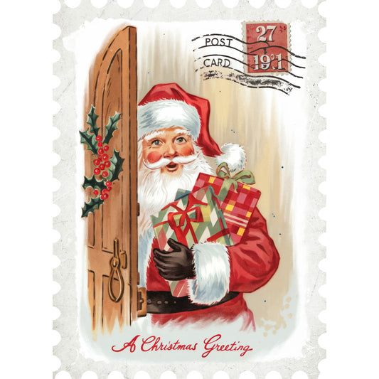 Vintage Christmas Postage Fabric Panel 2