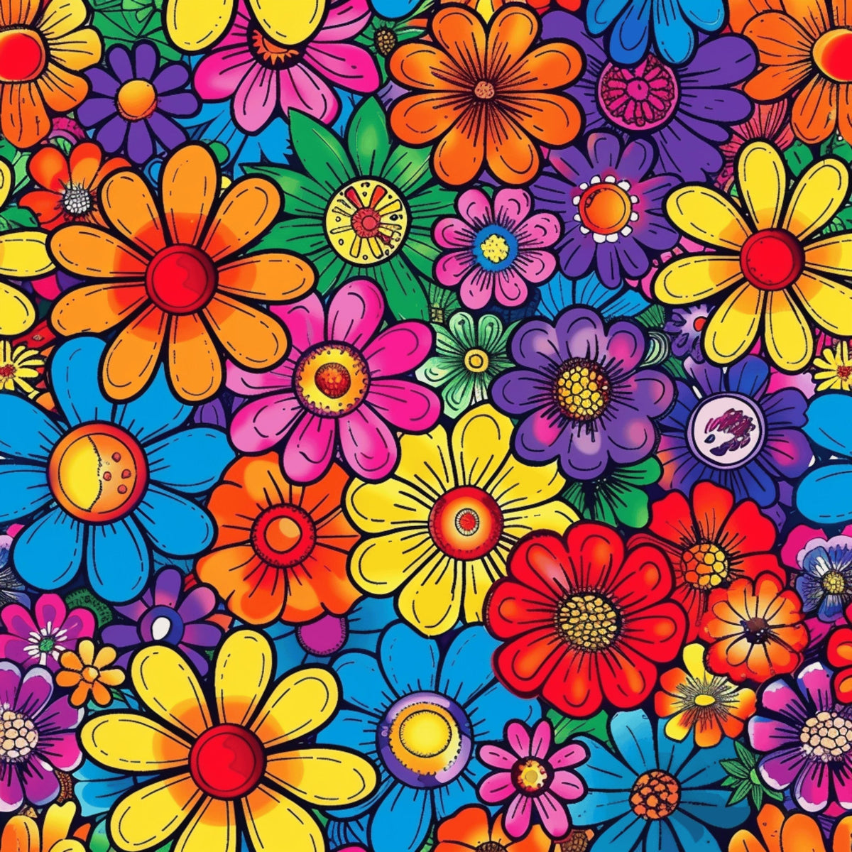 Psychedelic Petals Pattern 10 Minky Fabric