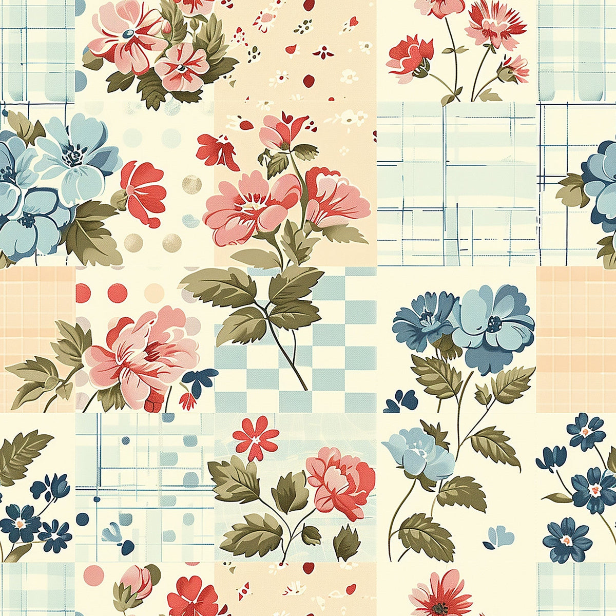 Sage Meadow Blooms Pattern 6 Minky Fabric