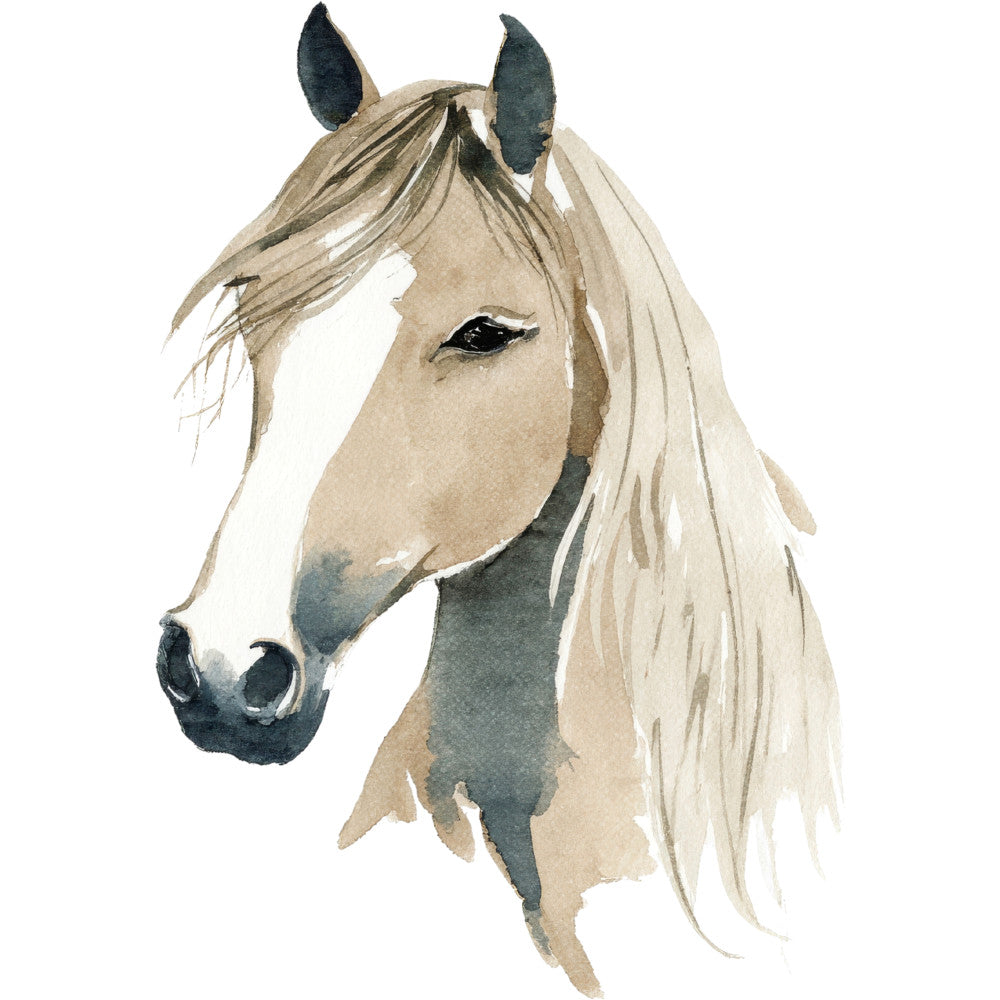 Watercolor Horses Fabric Panel 42