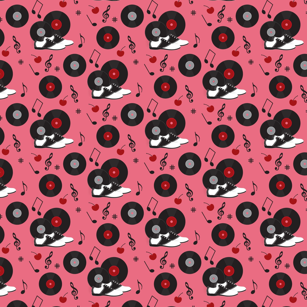 Jukebox Jive Pattern 16 Minky Fabric