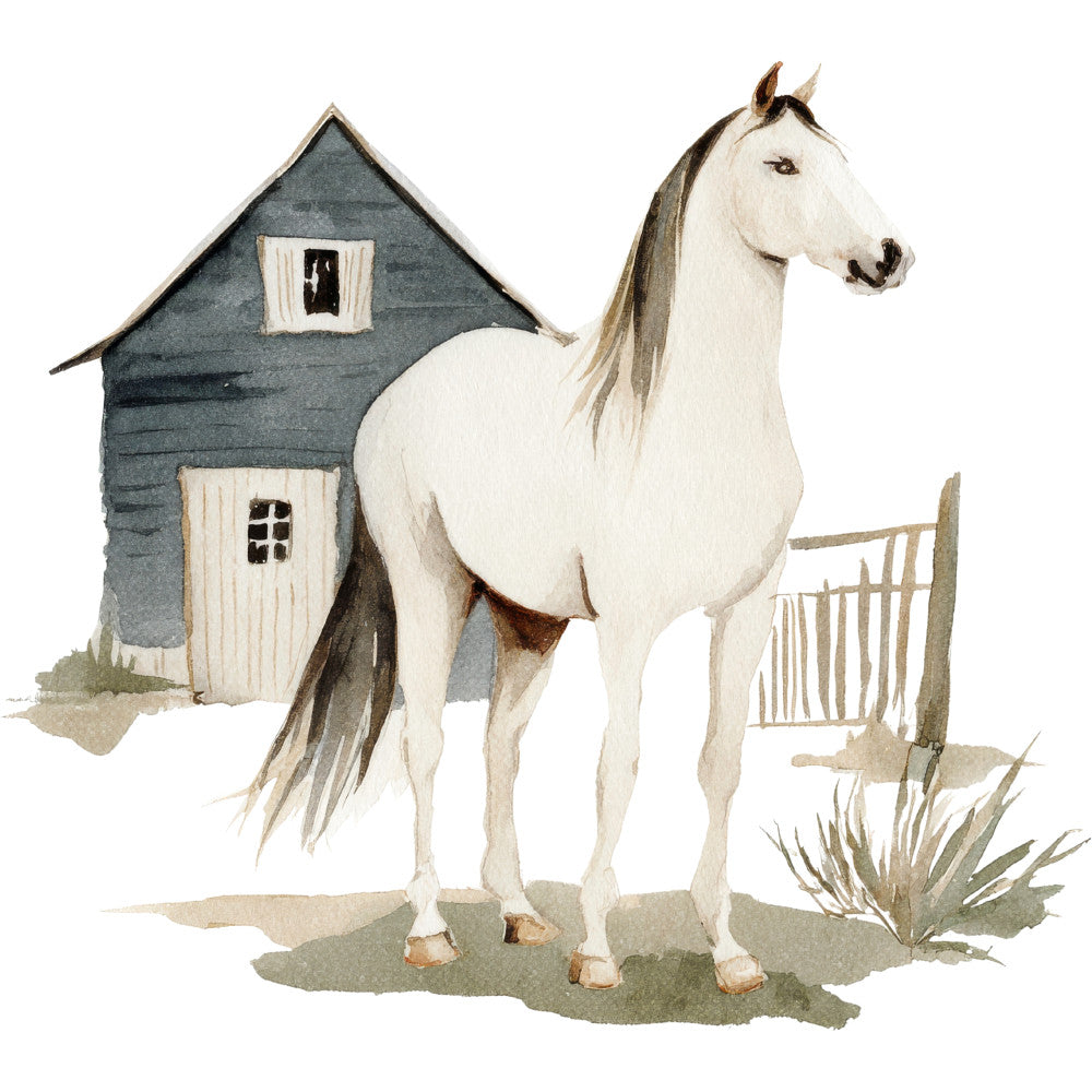 Watercolor Horses Fabric Panel 17