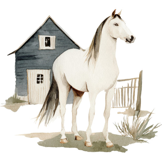 Watercolor Horses Fabric Panel 17