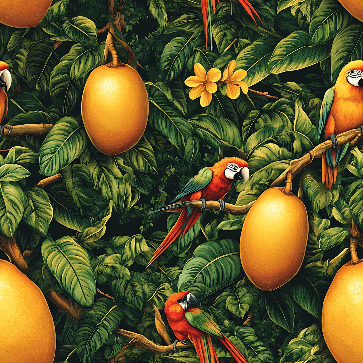 Parrot Paradise Pattern 1 Minky Fabric