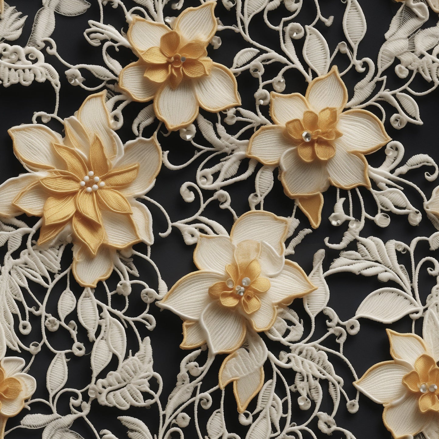 Tatting Lace Pattern 5 Quilting Cotton Fabric