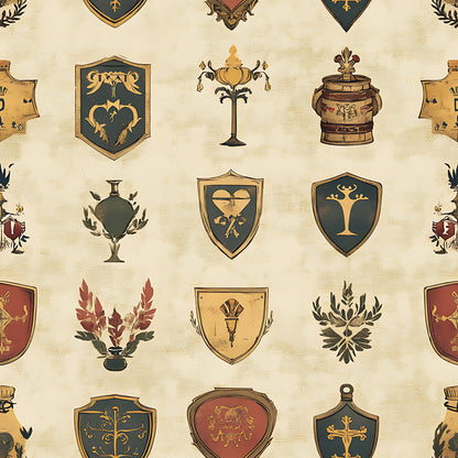Medieval Heraldry Pattern 9 Minky Fabric
