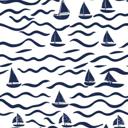 Navy Harbor Pattern 7 Minky Fabric
