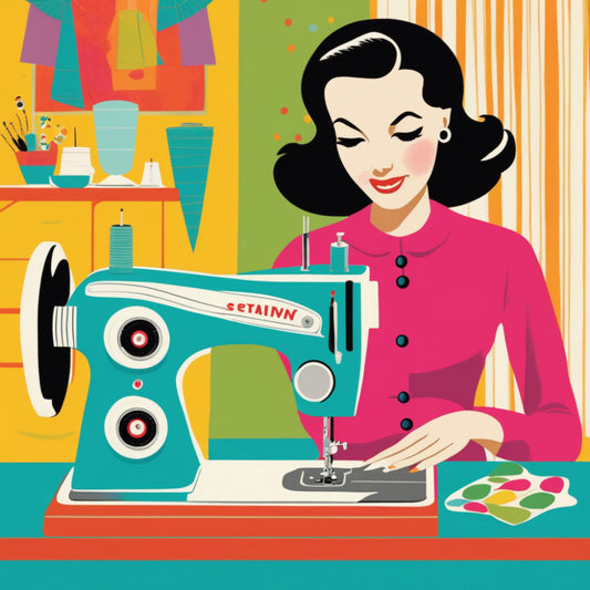 Retro Sewing Fabric Panel 12