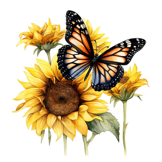 Sunflowers and Butterflies Fabric Panel 2