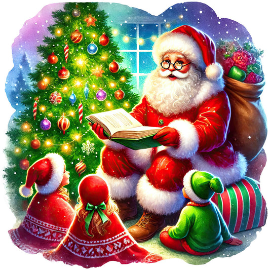 Santa Claus Scenes Fabric Panel 7
