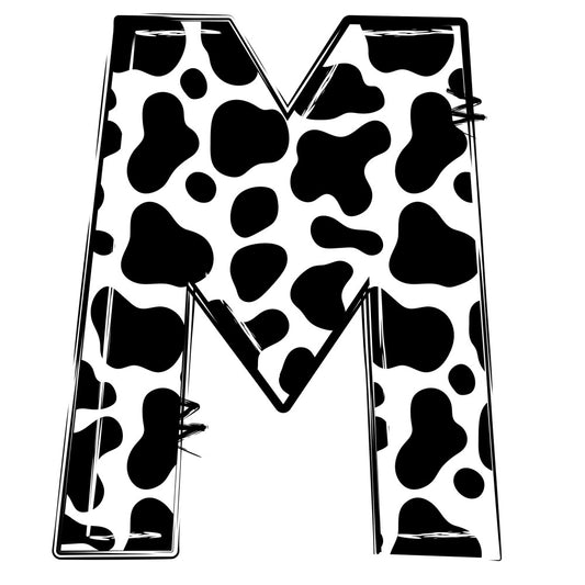 Cow Print Alphabet Fabric Panel 19