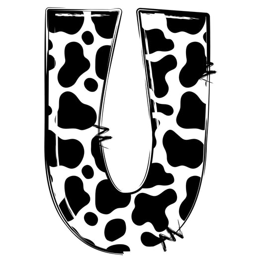 Cow Print Alphabet Fabric Panel 27