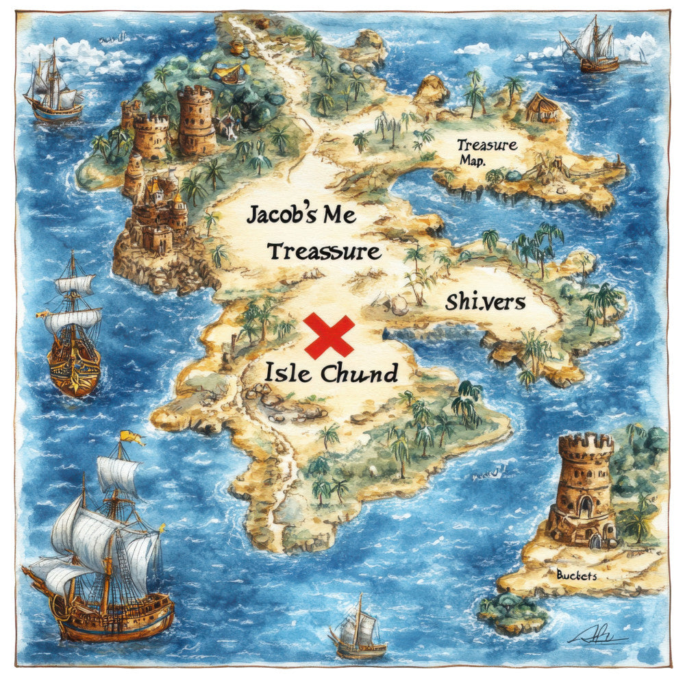 Pirate Treasure Map Fabric Panel 2