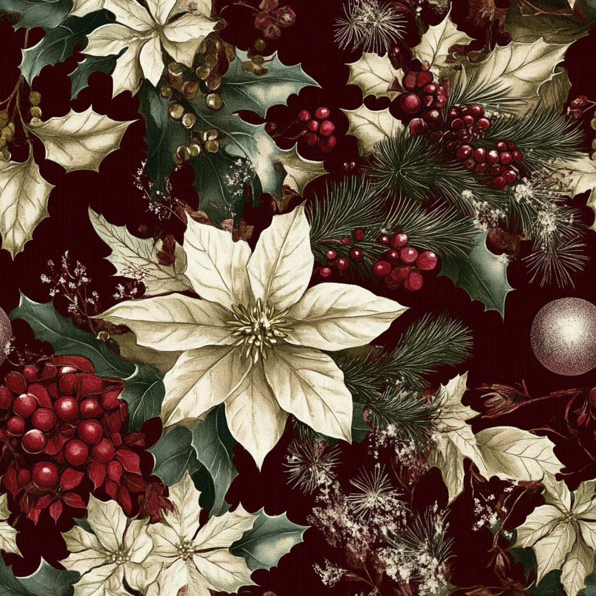 Yuletide Blooms Pattern 10 Minky Fabric