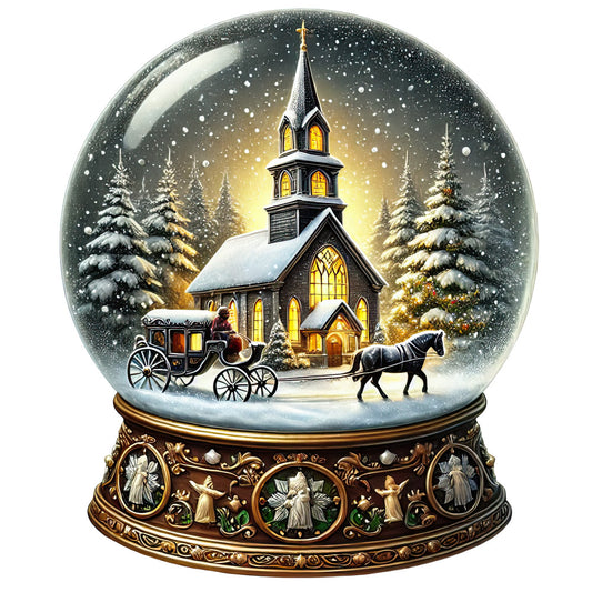 Christmas Snow Globes Fabric Panel 15