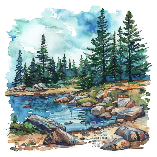 forest green, navy blue, sky blue, turquoise, tan, brown, earthy tones, nature, landscape, mountains, trees, forest, river, lake, water, scenic, wilderness, outdoors, camping, hiking, rustic, natural, peaceful, serene, pine trees, evergreens, rocks, boulders, lodge style, cabin