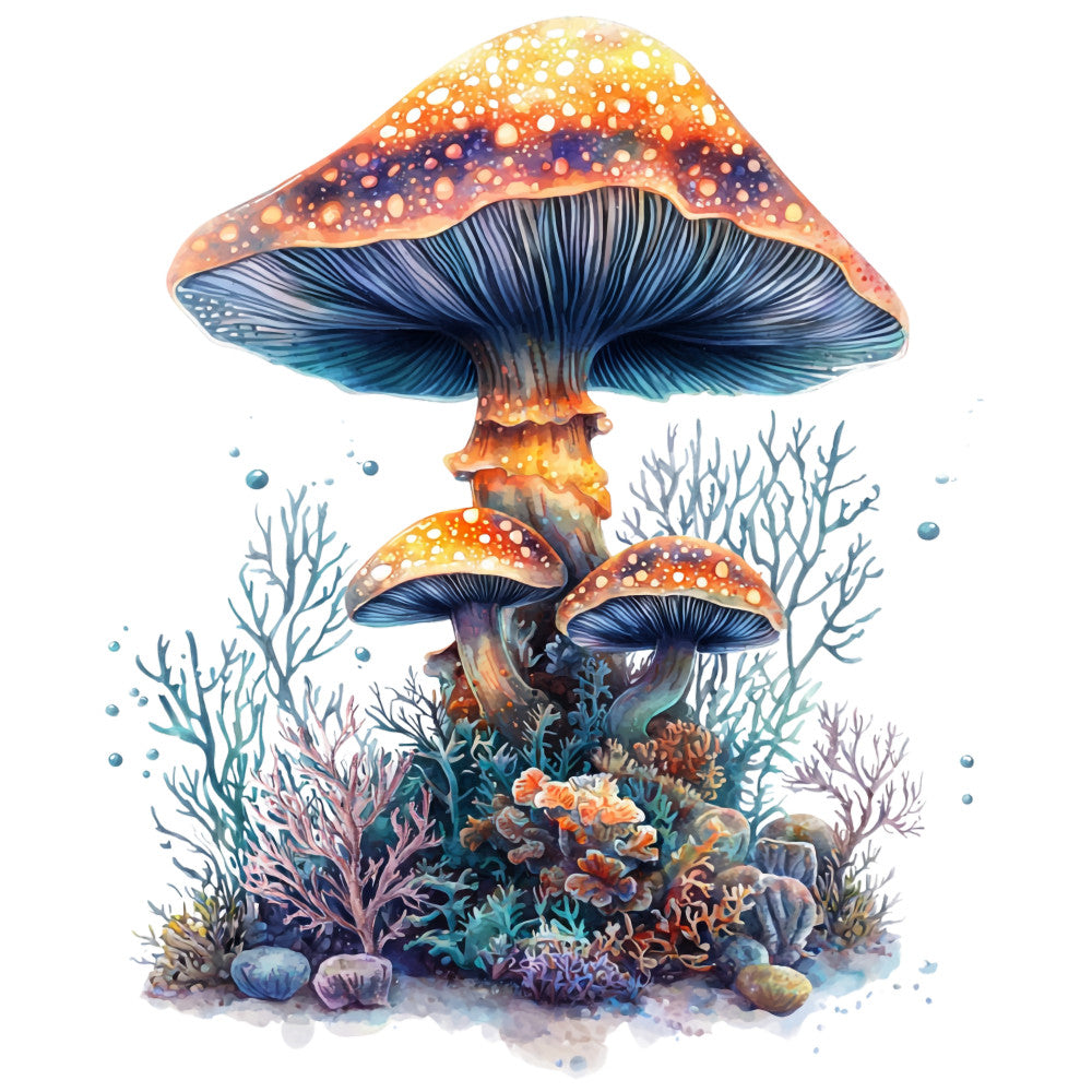 Underwater Mushrooms Fabric Panel 26