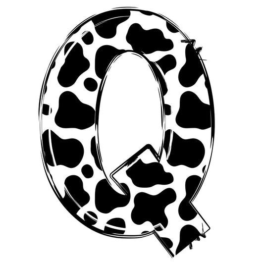 Cow Print Alphabet Fabric Panel 23