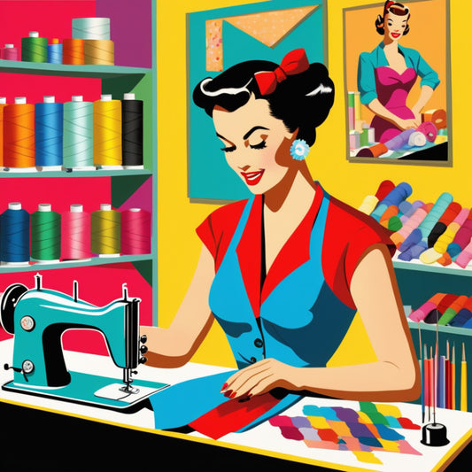 Pop Art Sewing Fabric Panel 90