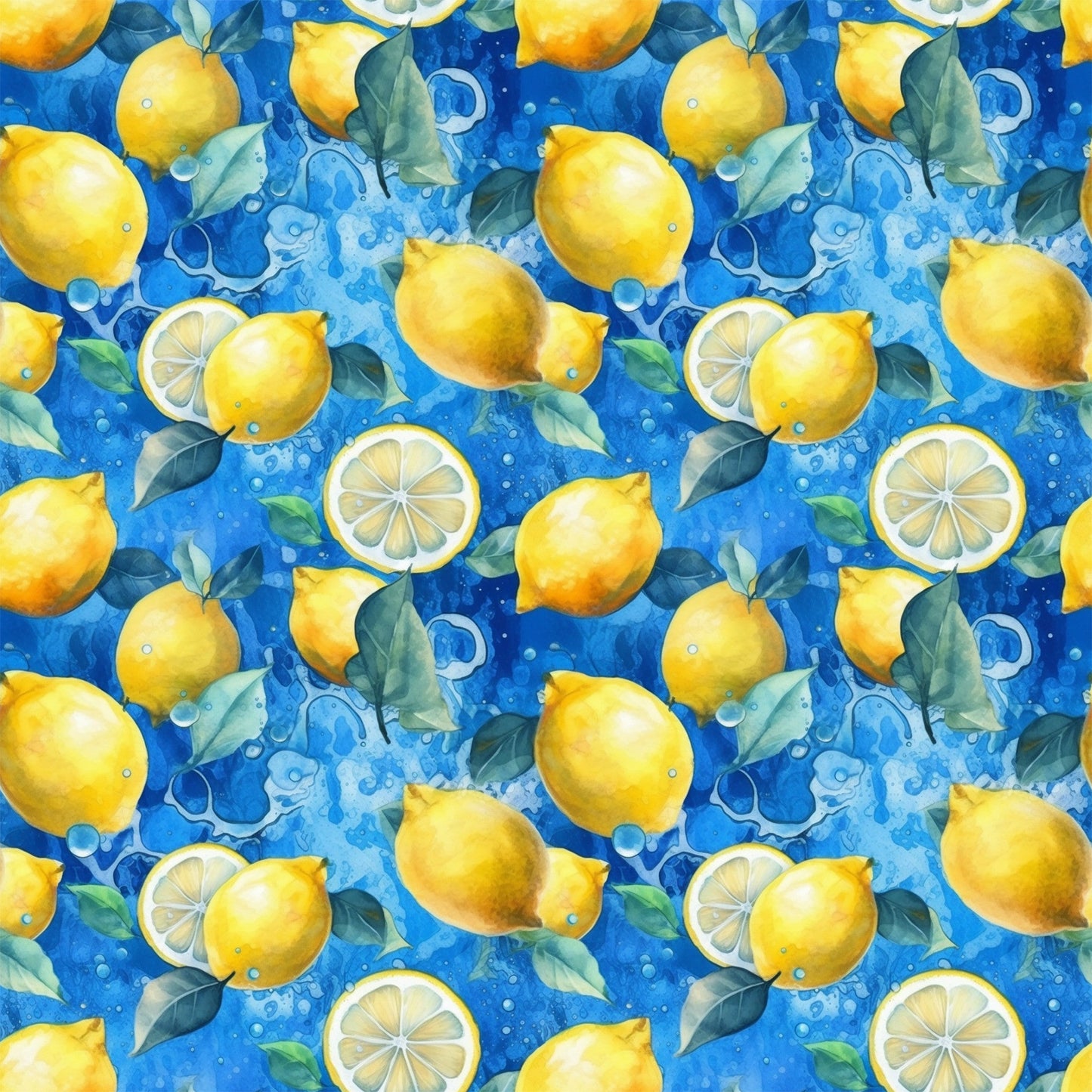 Lemons and Citrus Sour Splash Pattern 8 Quilting Cotton Fabric