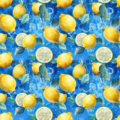 Lemons and Citrus Sour Splash Pattern 8 Quilting Cotton Fabric