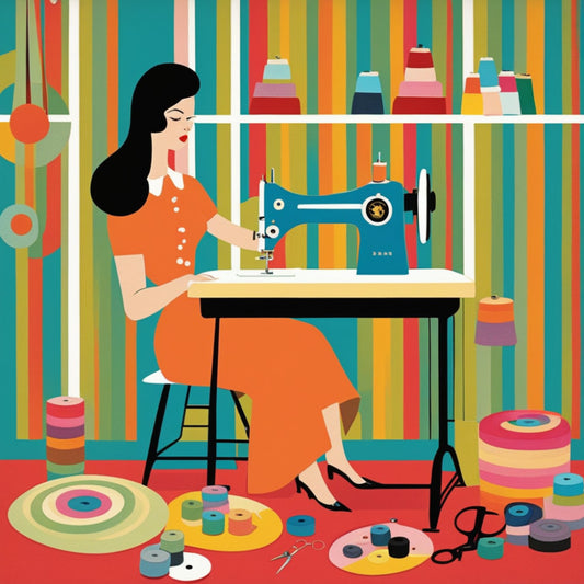 Retro Sewing Fabric Panel 6