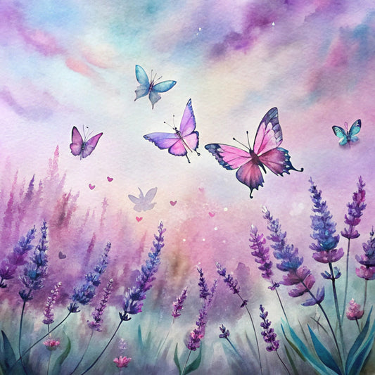 Floral Butterflies Scene Fabric Panel 23