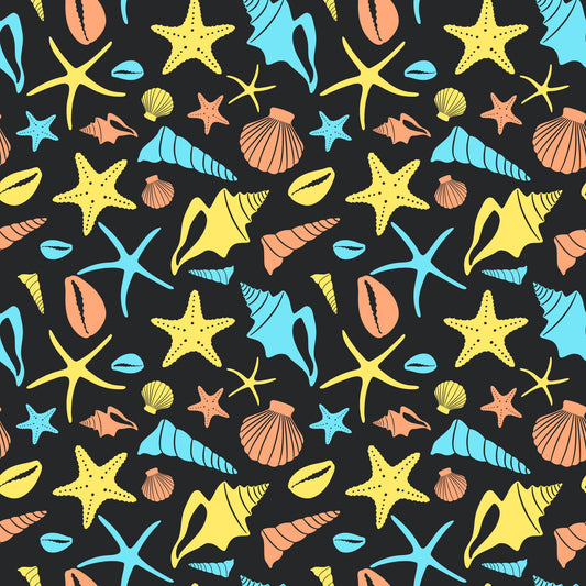 Boho Sea Shells Pattern 2 Quilting Cotton Fabric