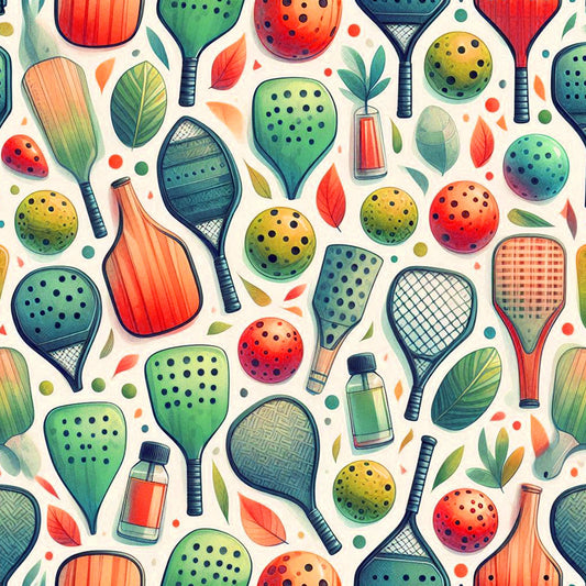 Watercolor Pickleball Pattern 8 Quilting Cotton Fabric