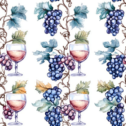 Grapes and Goblets Pattern 24 Minky Fabric