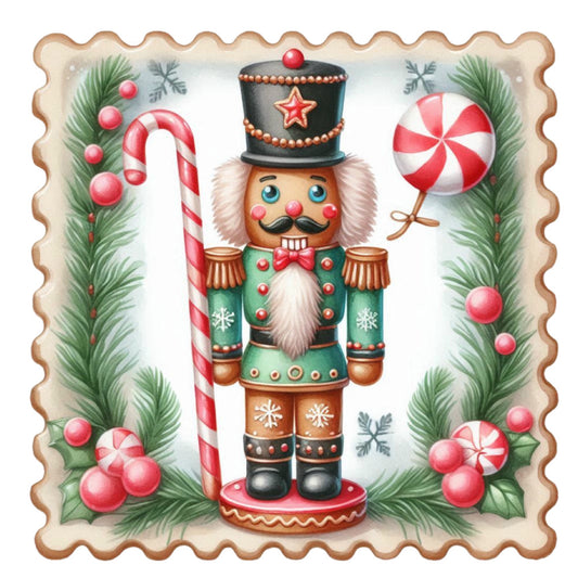 Nutcracker Postage Stamps Fabric Panel 4