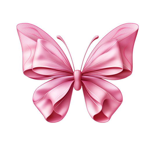 pink butterfly, rose pink, blush pink, coral pink, translucent wings, delicate butterfly, breast cancer awareness, ribbon-like wings, flowing design, graceful butterfly, soft pastels, elegant wings, awareness theme, fabric panel, quilting cotton, hope symbol, feminine design, cancer support, charitable theme, uplift mood