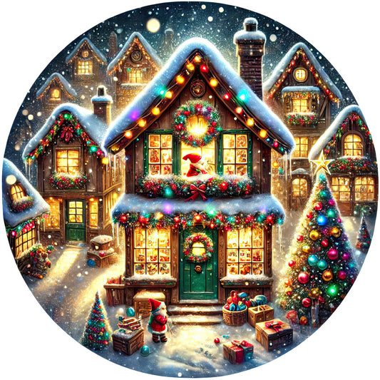 Christmas Villages Fabric Panel 5