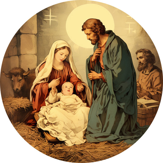 Nativity Christmas Ornaments Fabric Panel 18