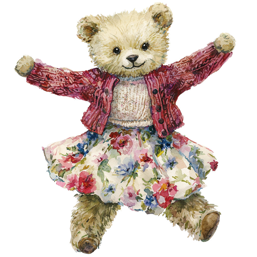 Classic Teddy Bear Fabric Panel 3