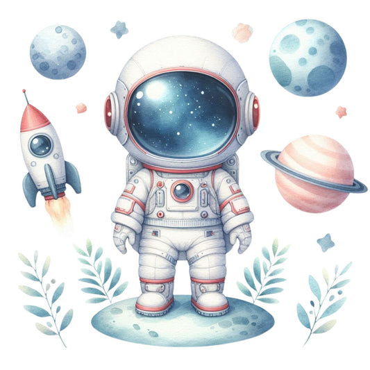 Cute Little Astronaut Fabric Panel 12