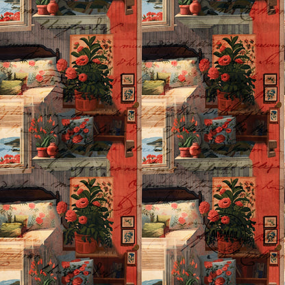 Postmarked Parlor Pattern 2 Minky Fabric