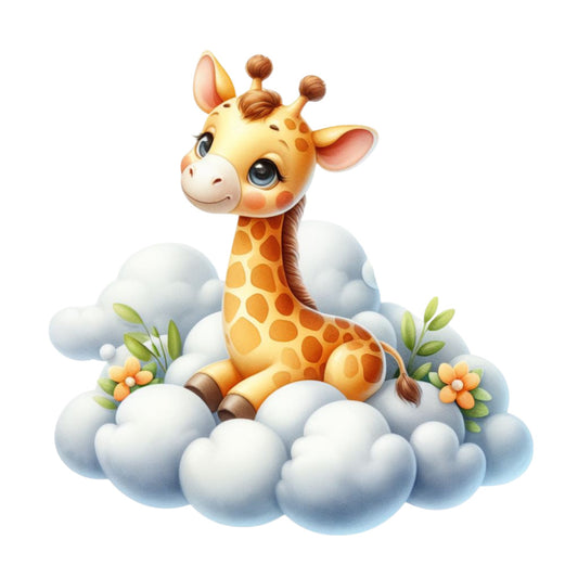 Cute Baby Giraffe Fabric Panel 31