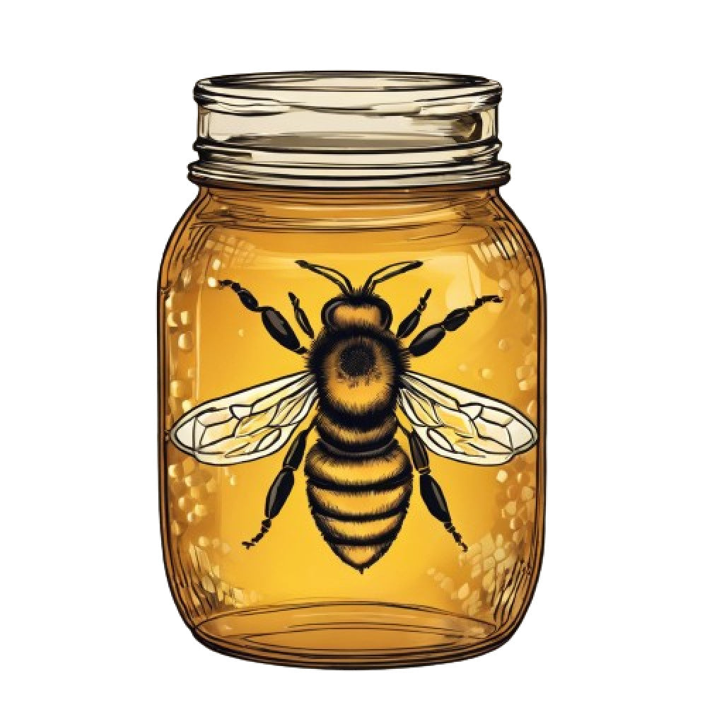 Honey Bee Jar Fabric Panel 1