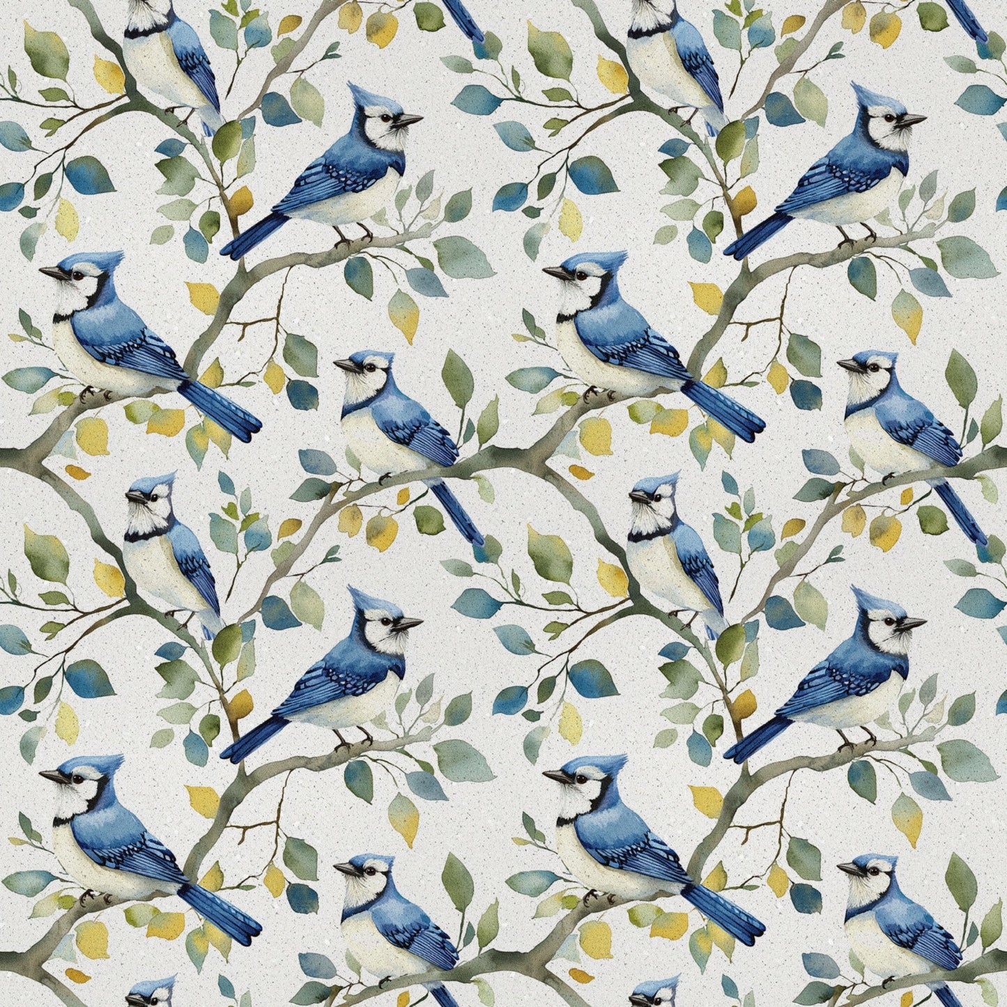 Blue Jay Florals Pattern 6 Quilting Cotton Fabric